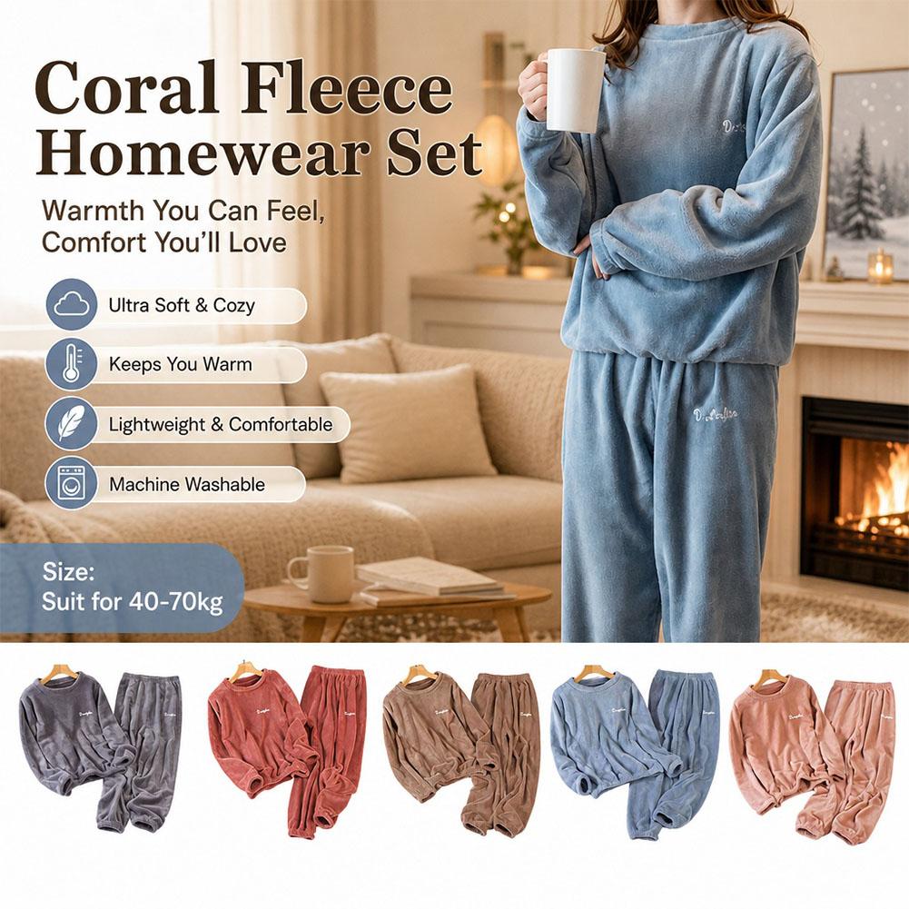 Coral Fleece Homewear Set Paja - Corduroy Pant Warm ulasan dan harga