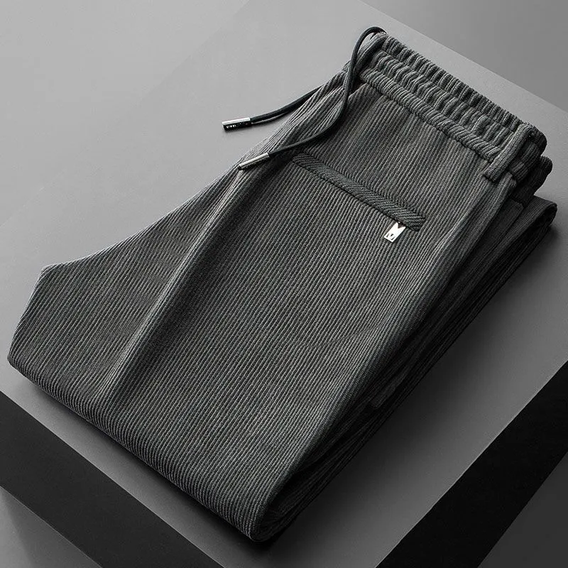 Men Corduroy Elastic Waist Cas - Corduroy Pant Warm ulasan dan harga
